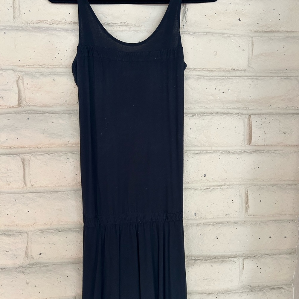 Vince Black Sleeveless Sheath Midi Dress